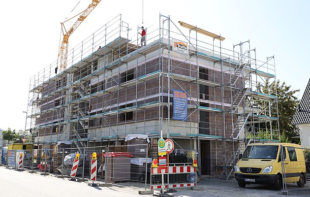 Außenansicht Baustelle Zeppelin Wohlfahrt