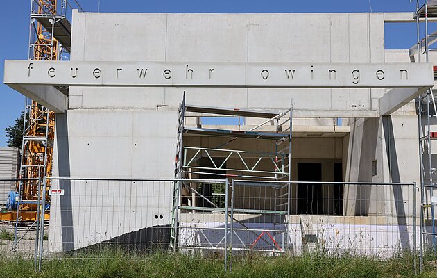 Außenansicht Baustelle Feuerwehr Owingen